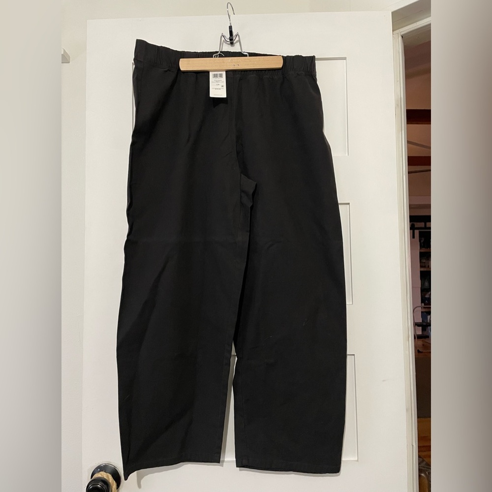 Eileen Fisher Straight Ankle Pant Black Size L NWT